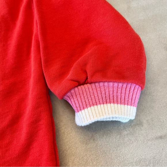 Hanna Andersson Long Sleeve French Terry Dress Red with Pink 3T - Picture 5 of 9